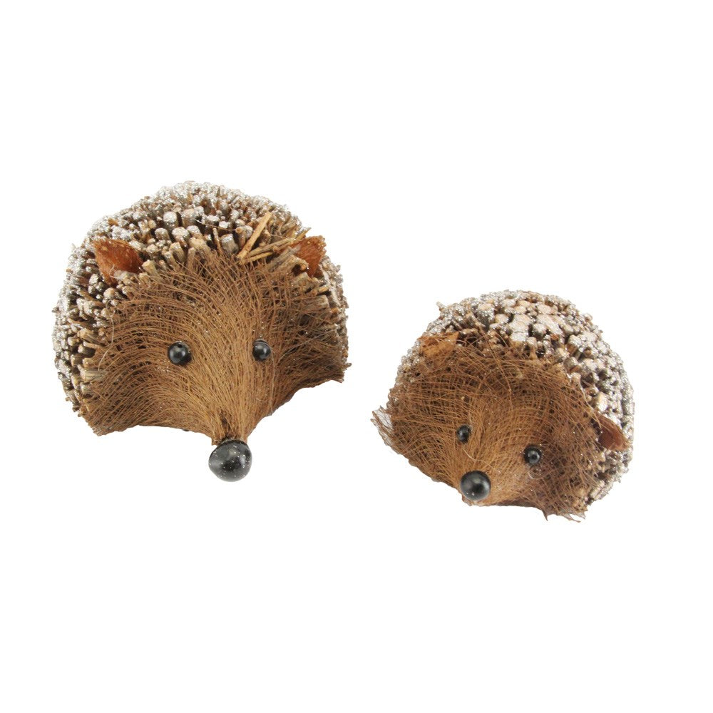 Gisela Graham Glitter Twig Hedgehog Ornaments 14cm – Set of 2 Assorted
