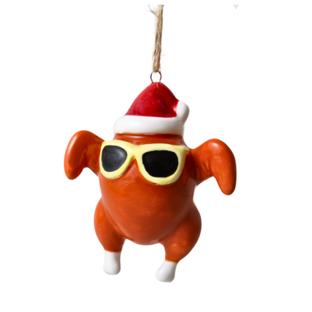 Cool Turkey Christmas Tree Hanging Decoration 7.5cm