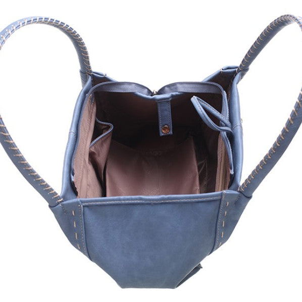 Bessie London Button Bag - Klein Blue
