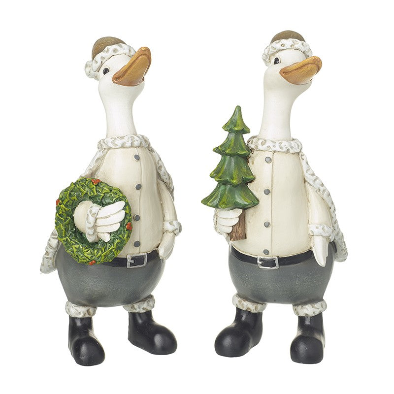 Set of 2 Festive Christmas Ducks