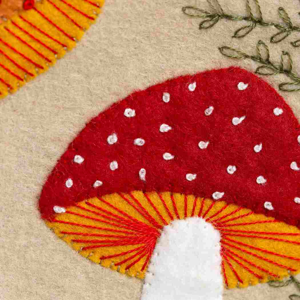 Corinne Lapierre Toadstool Felt Appliqué Hoop Kit