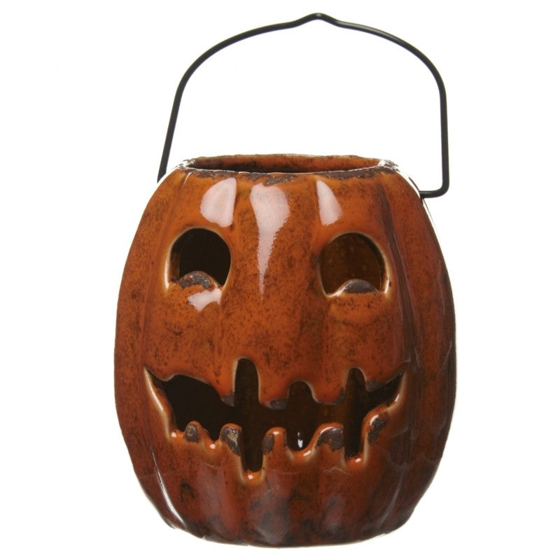 Ceramic Pumpkin Lantern T-Light Holder