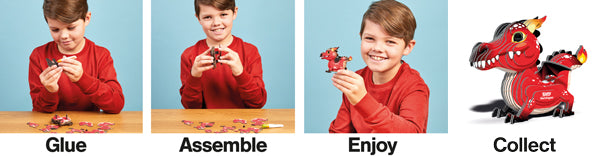EUGY Red Dragon 3D Cardboard Model Kit