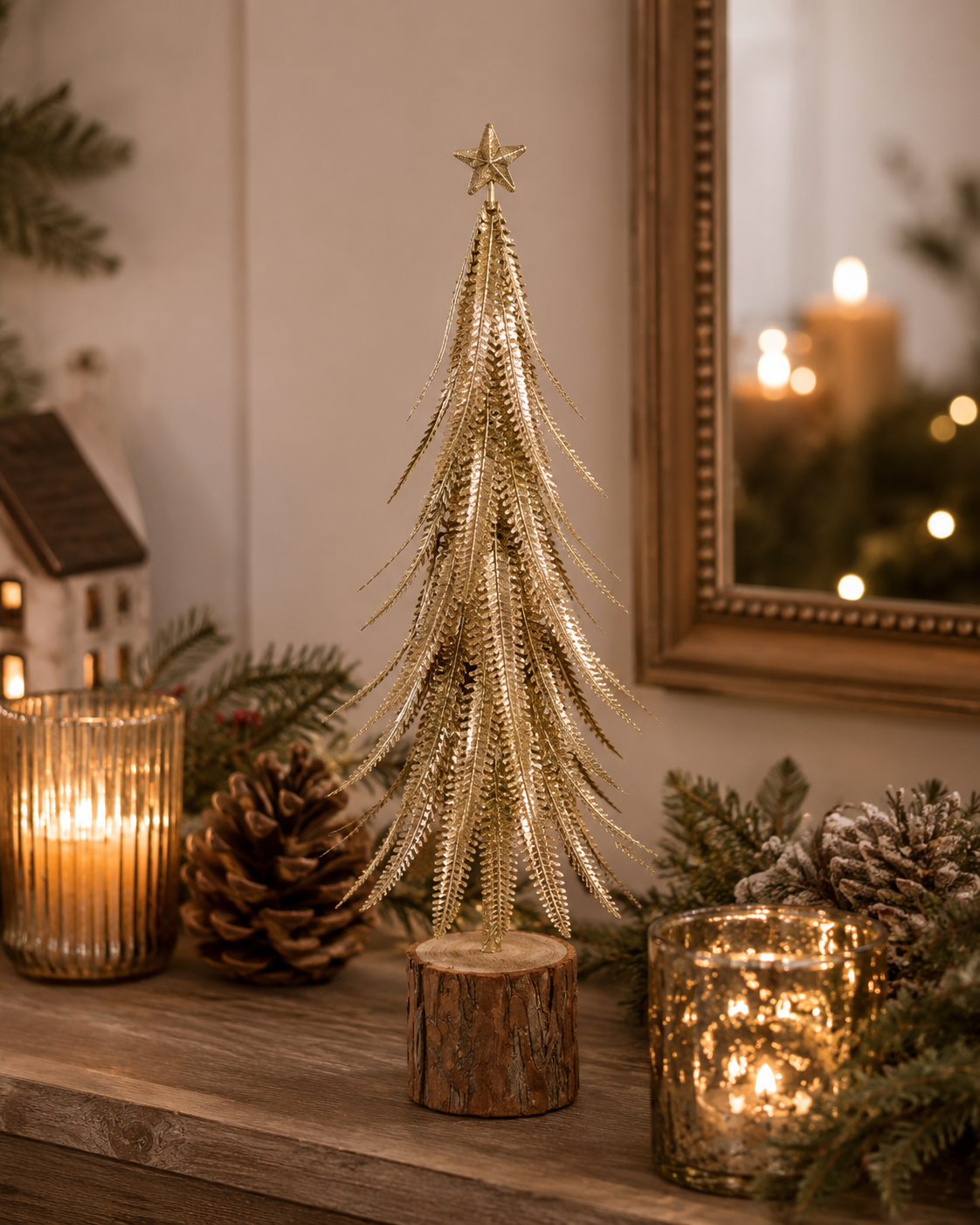 Gold METAL Nordic Table Tree 45cm – Christmas Table Decoration
