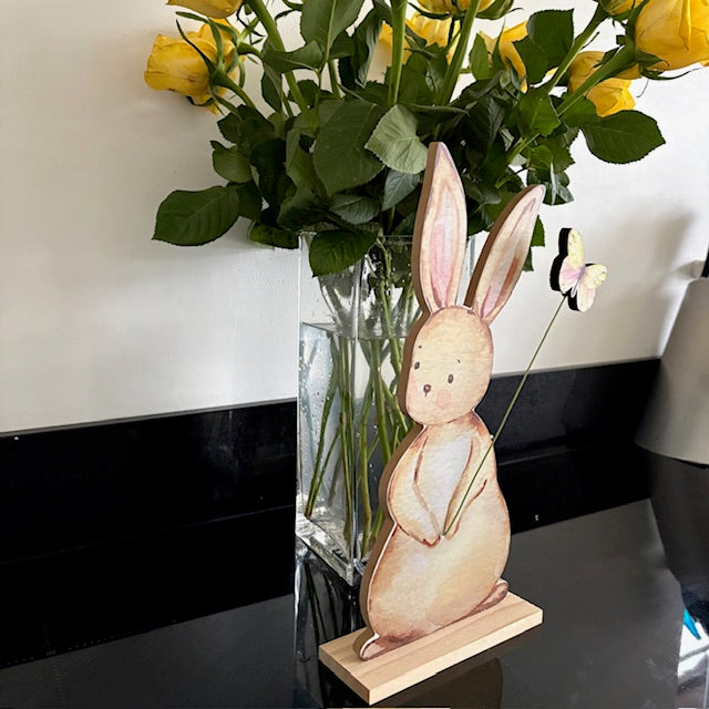 Large Rabbit With Butterfly Decoration
