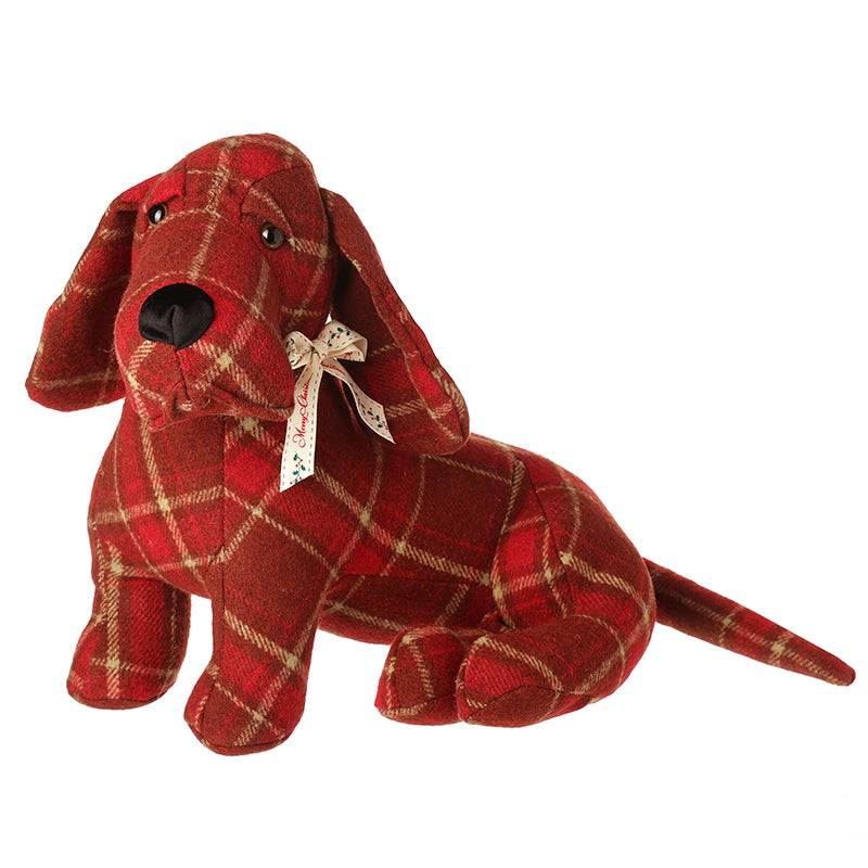 Red Tartan Dog Door Stop