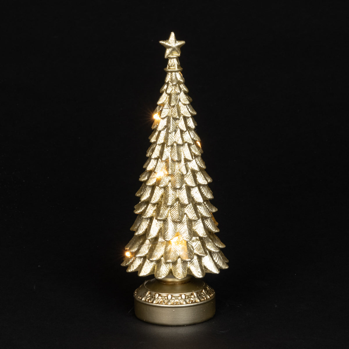 LED Gold Light Up Battery Christmas Tree 20cm by Floralsilk