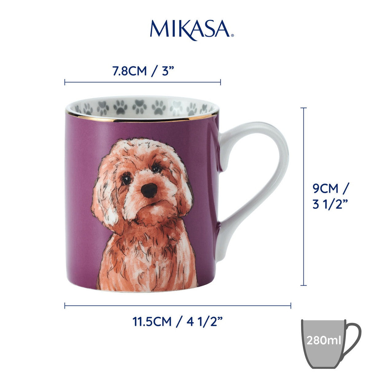 Mikasa Cockapoo Straight-Sided Porcelain Mug