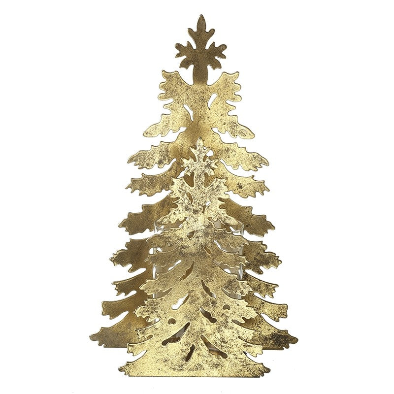 Gold Christmas Tree Candle Holder