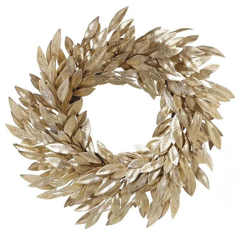Golden Champagne Leaf Wreath 60cms