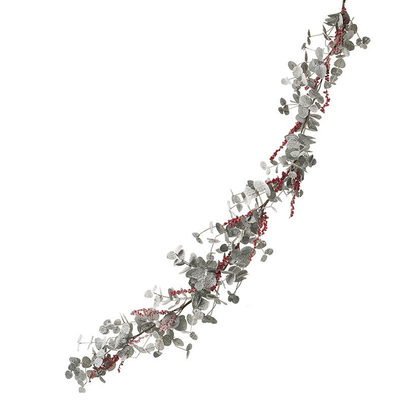 Grey & Red Foliage Garland 183cms