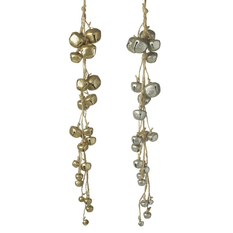 String Bell Hanger Decorations in Gold OR Silver