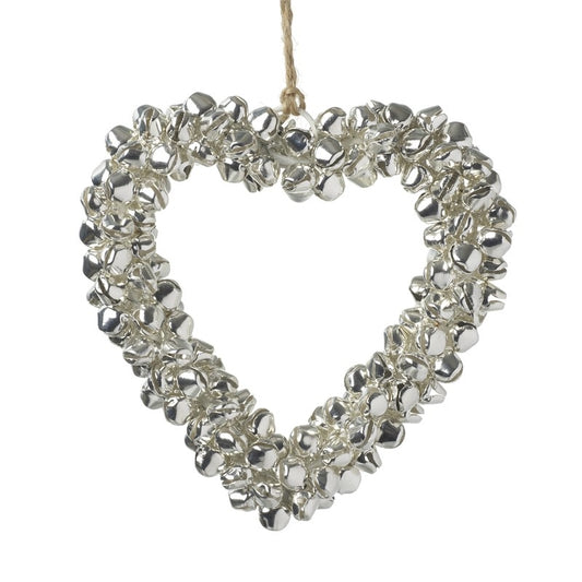 Silver Hanging Heart Decoration