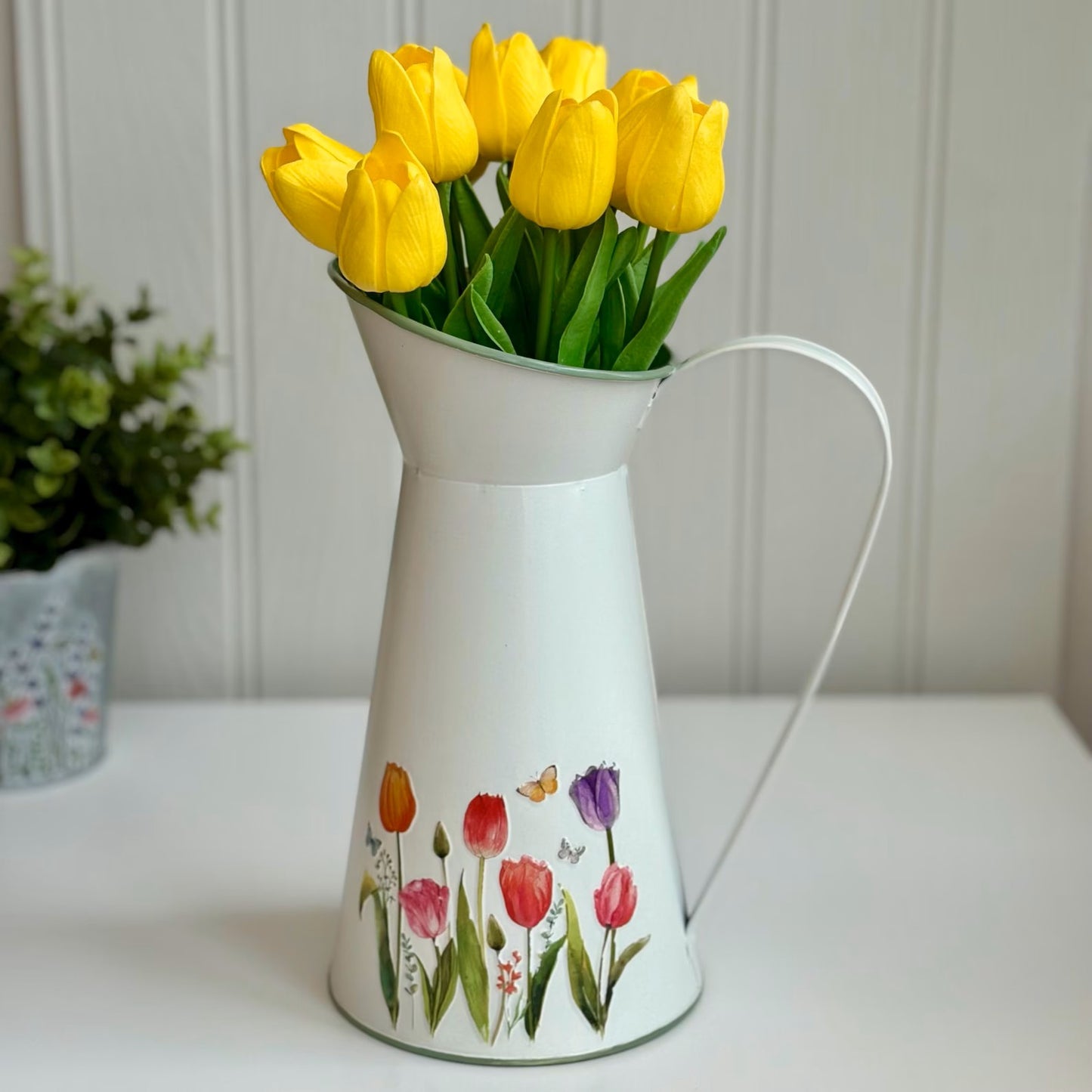 Metal Jug With Tulip Design 27cms