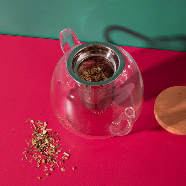 La Cafetière Rialto Glass Infuser Teapot With Filter And Wooden Lid, 4 Cup, 1.2L