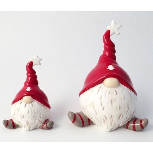 Ceramic Santa Gonk Figure - 9cms