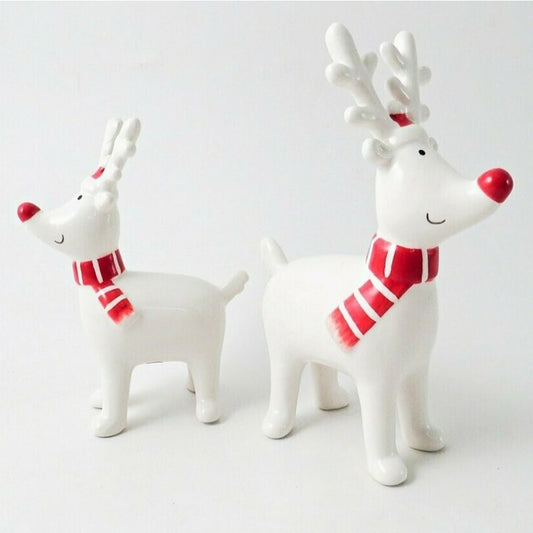 Standing or Hanging Reindeer with Red Scarf - 3 Sizes