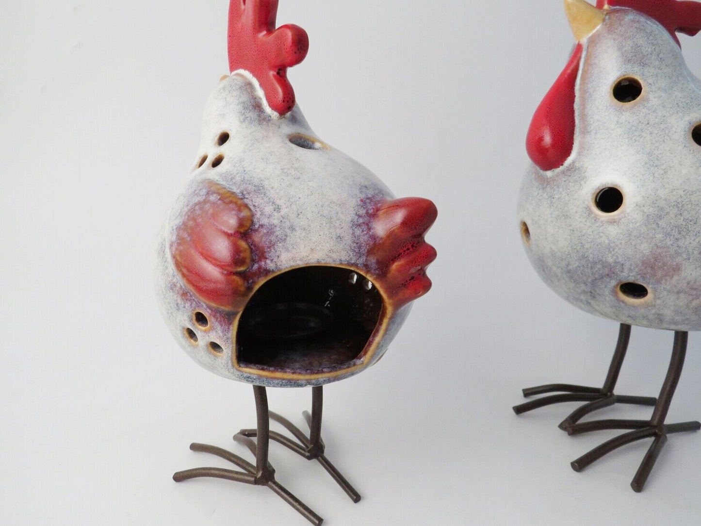 Ceramic Cockerel Chicken T-Light Holder - Small or Large