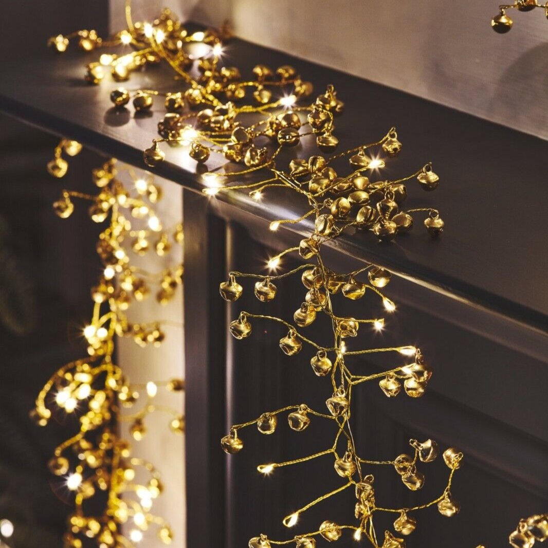 Golden Bells - 80 LED Indoor Light Chain - Mains Powered
