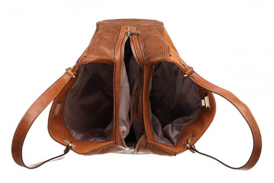 Shoulder Handbag by Bessie London in Tan