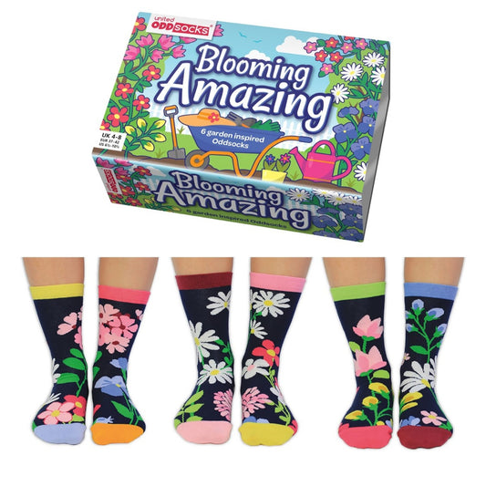 United Oddsocks Blooming Amazing 6 Odd Socks Gift Box-Ladies Size 4-8