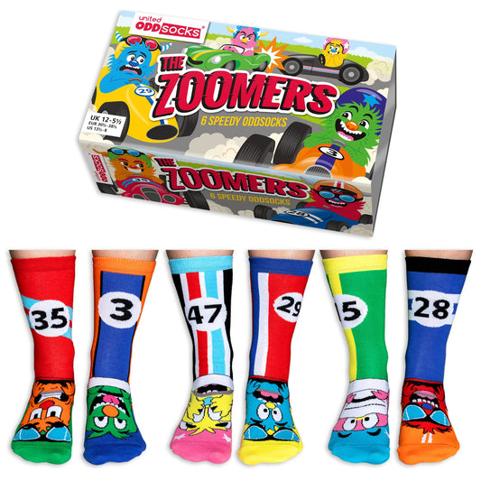 United Oddsocks "The Zoomers" Kids Set Of 6 Odd Socks