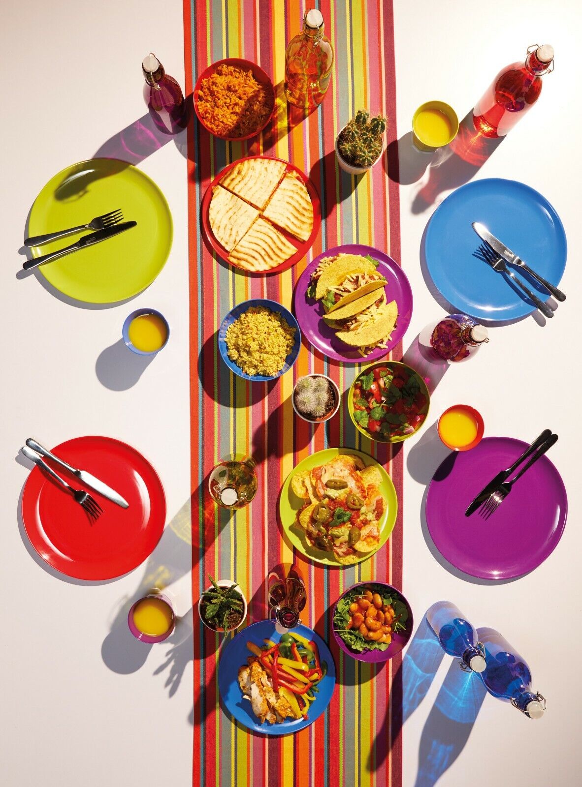 KitchenCraft 4Pk Colourworks Melamine Tableware