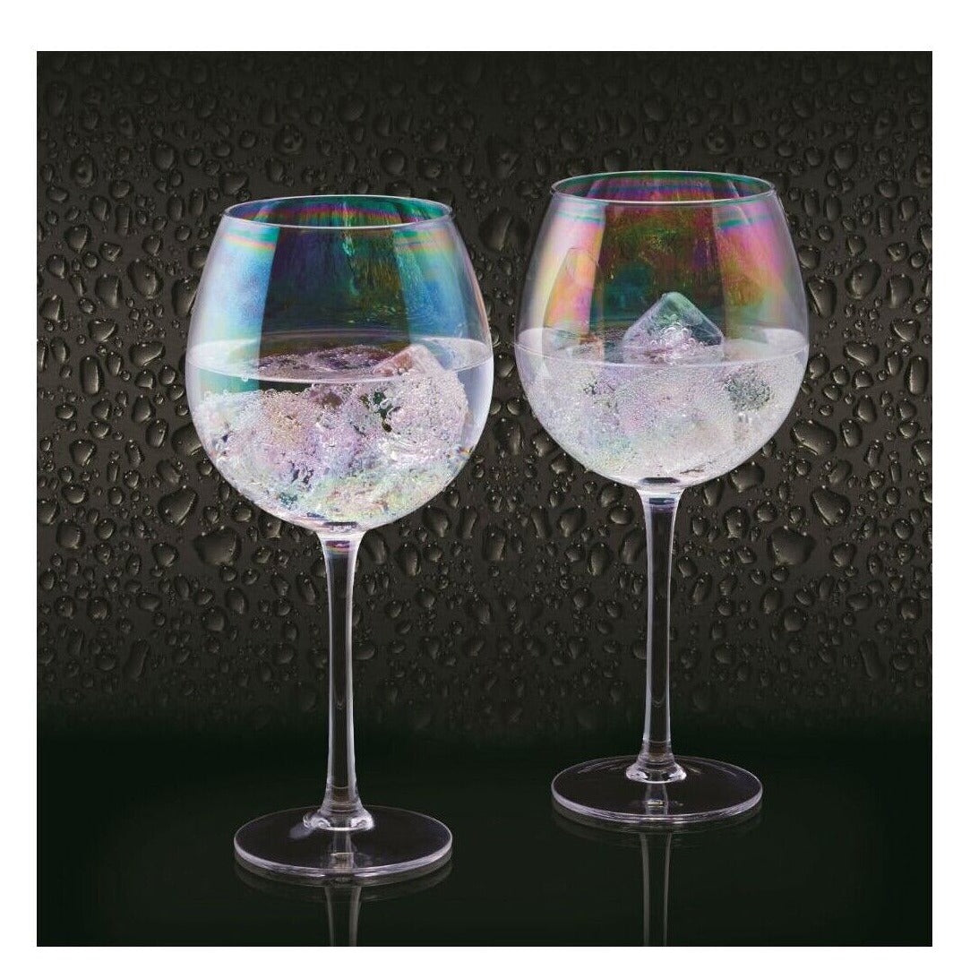 BarCraft Set of Two Iridescent Gin Glasses