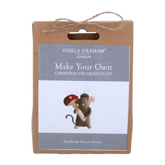 Gisela Graham Make Your Own Mouse & Toadstool Needlefelt Christmas Decoration Kit