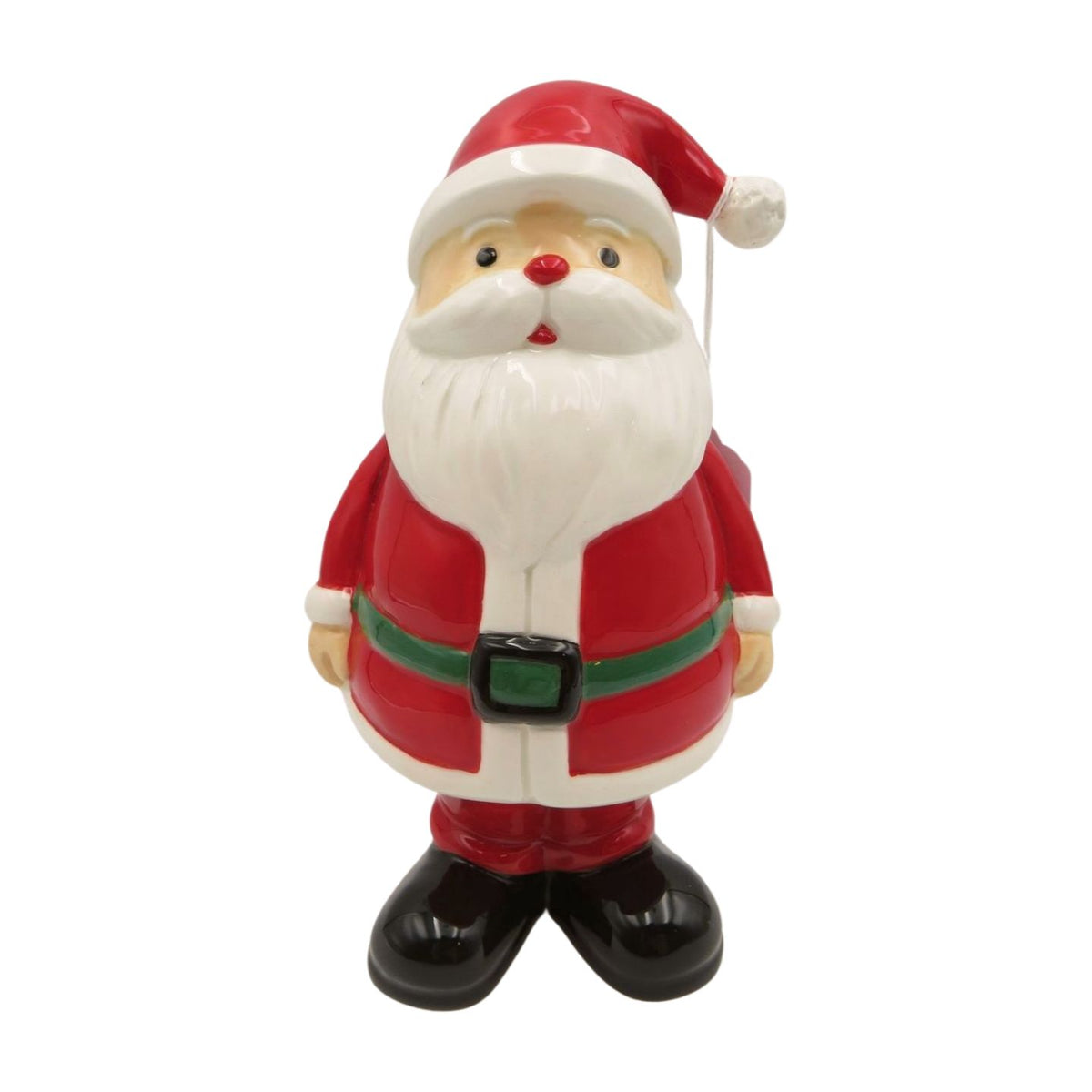 Ceramic Santa Standing Figure with Green Belt – 3 Sizes