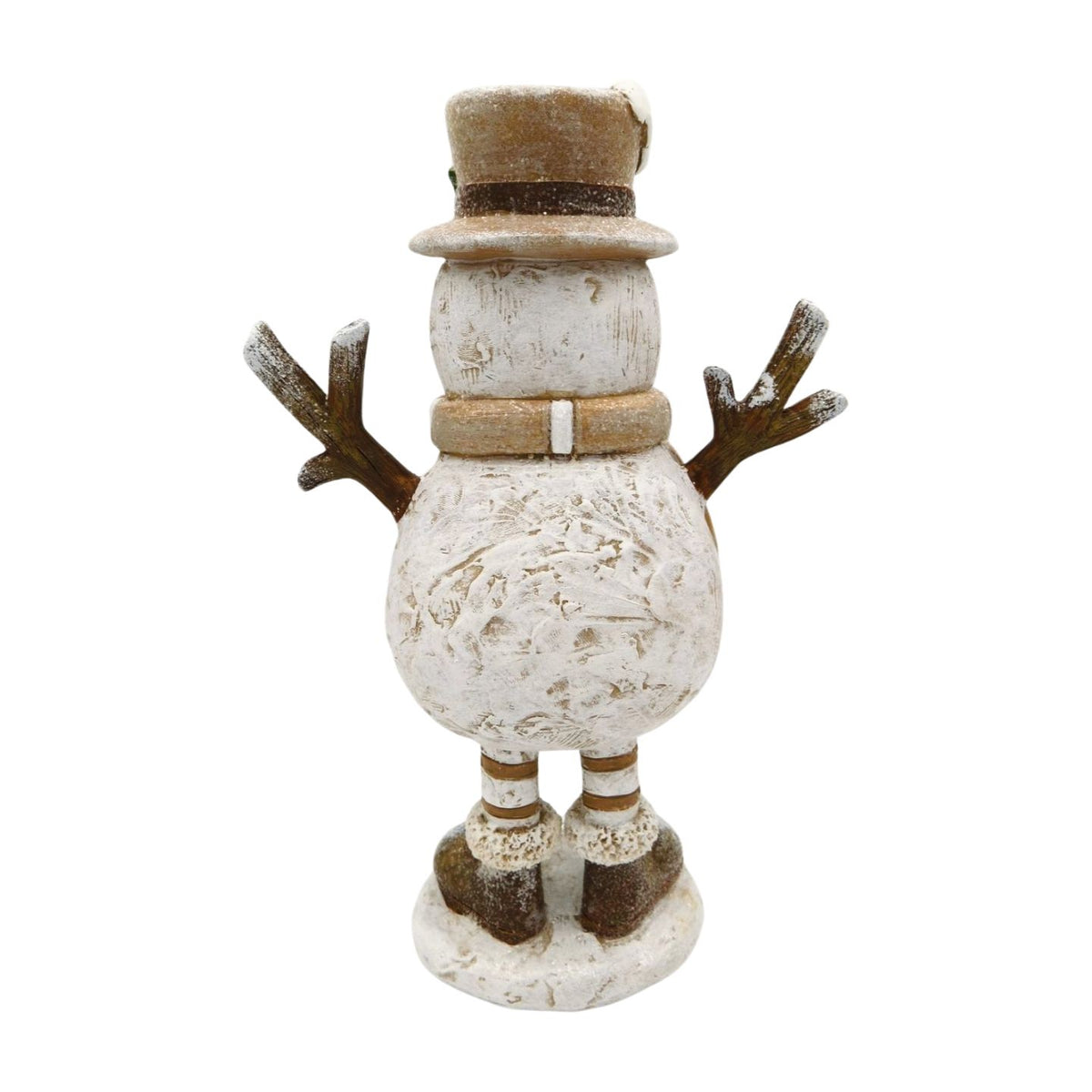 Resin Standing Snowman Christmas Figure with Brown Hat by Giftware Trading – 3 Sizes