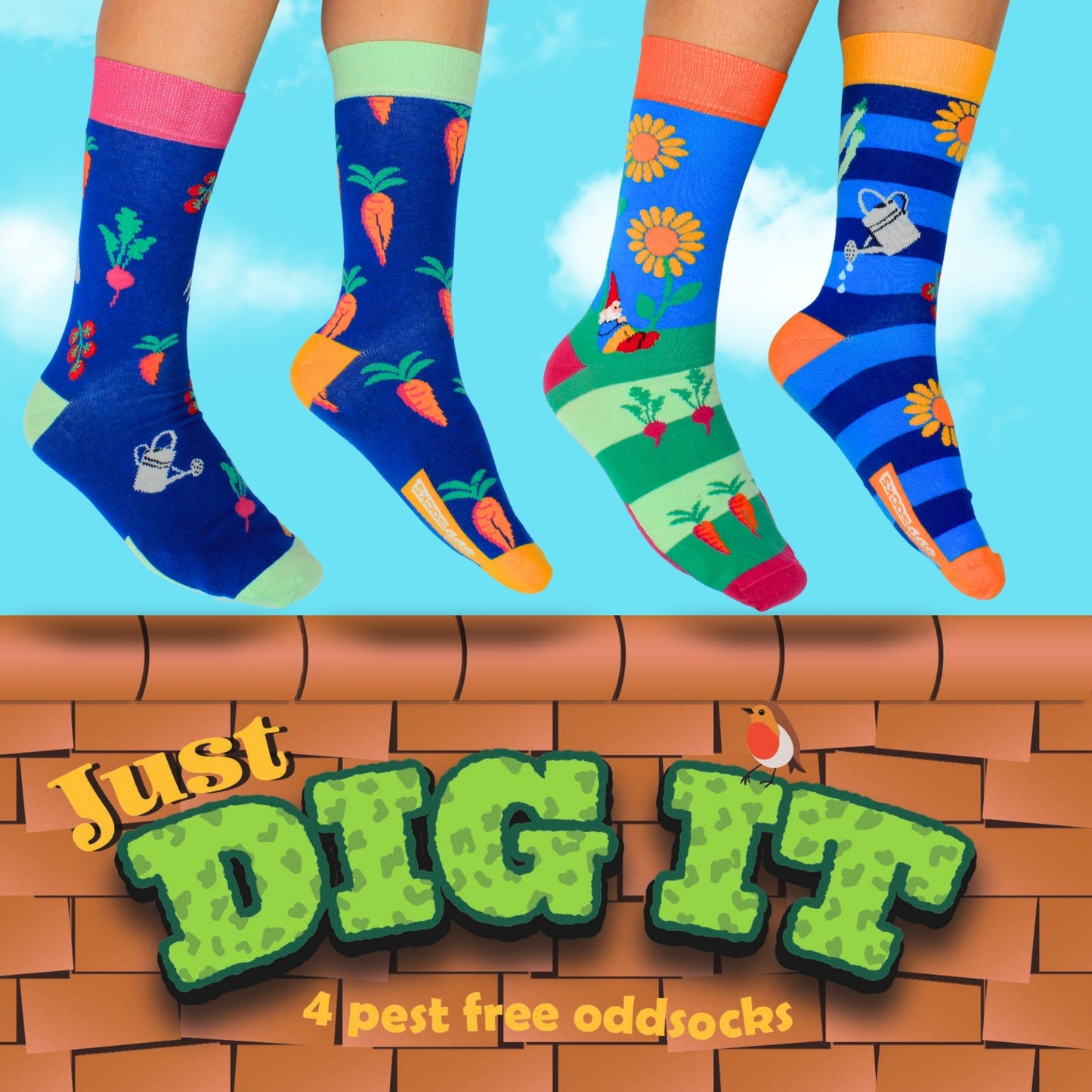 United Oddsocks JUST DIG IT - Men's Socks - UK Sizes 6 - 11