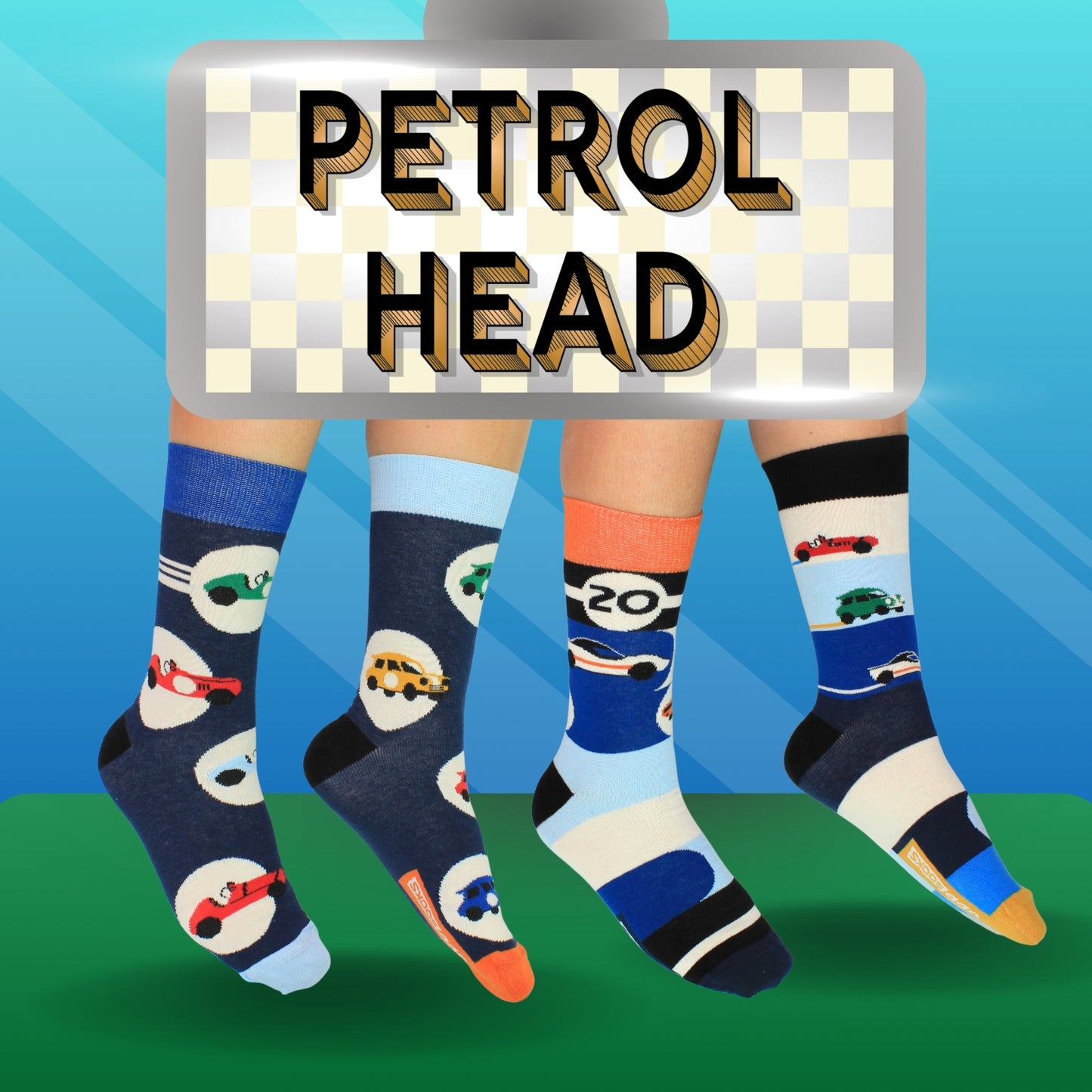 United Oddsocks Classic Petrol Heads - 4 Odd Socks Gift Box