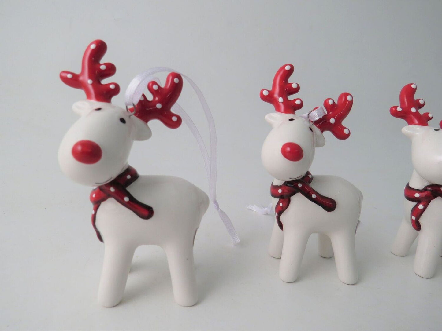 Hanging White Reindeer Christmas Tree Decoration - SINGLE