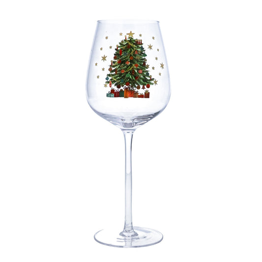 Gisela Graham Nostalgia Christmas Tree Wine Glasses – Box of 2