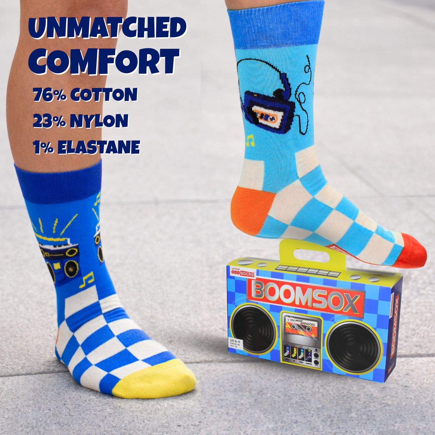 United Oddsocks BOOMSOX Men Size 6 -11