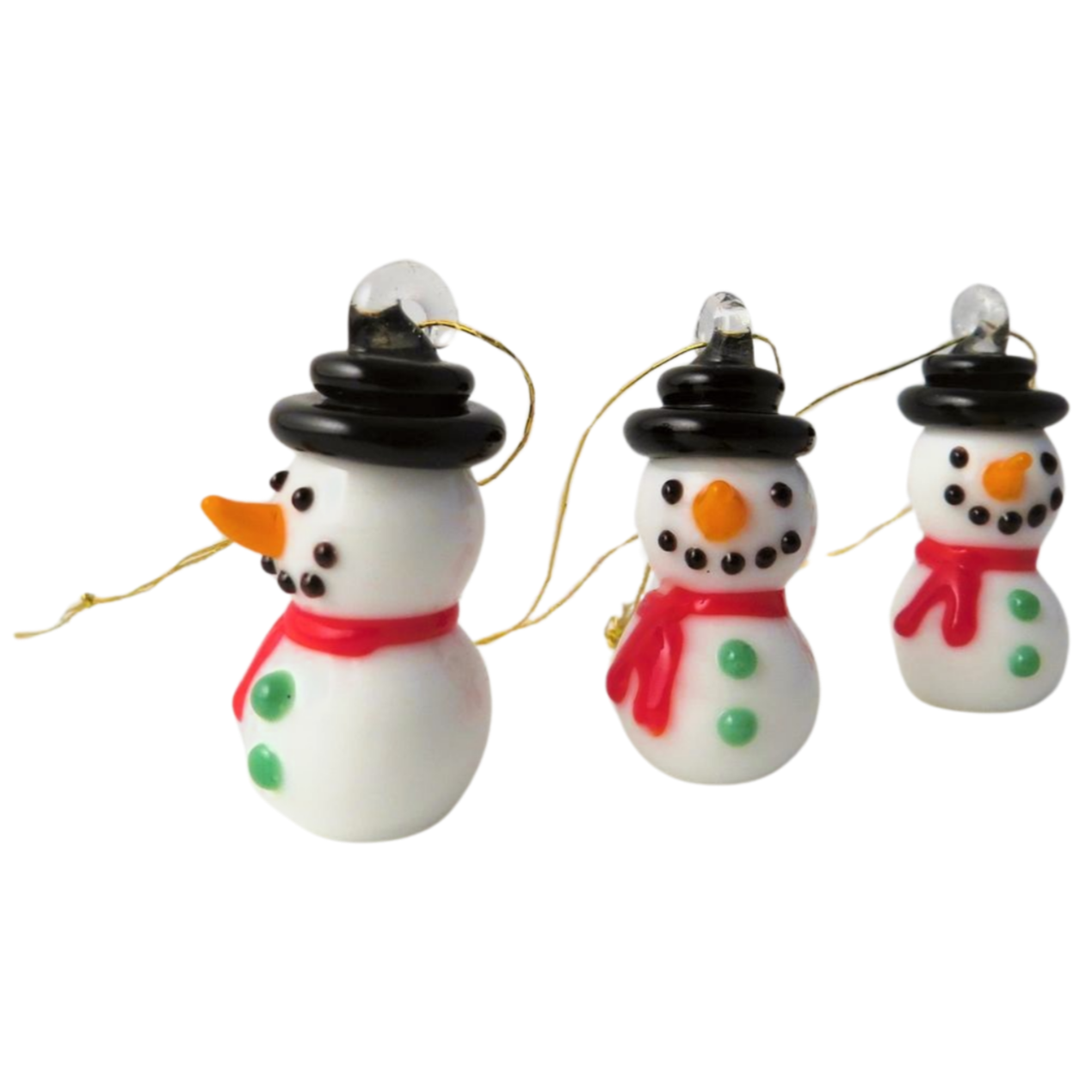 Single Mini Glass Snowman Christmas Decoration