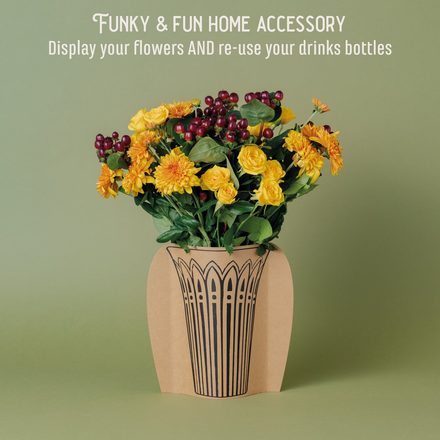 Cardboard vase Sleeve - Cut Glass