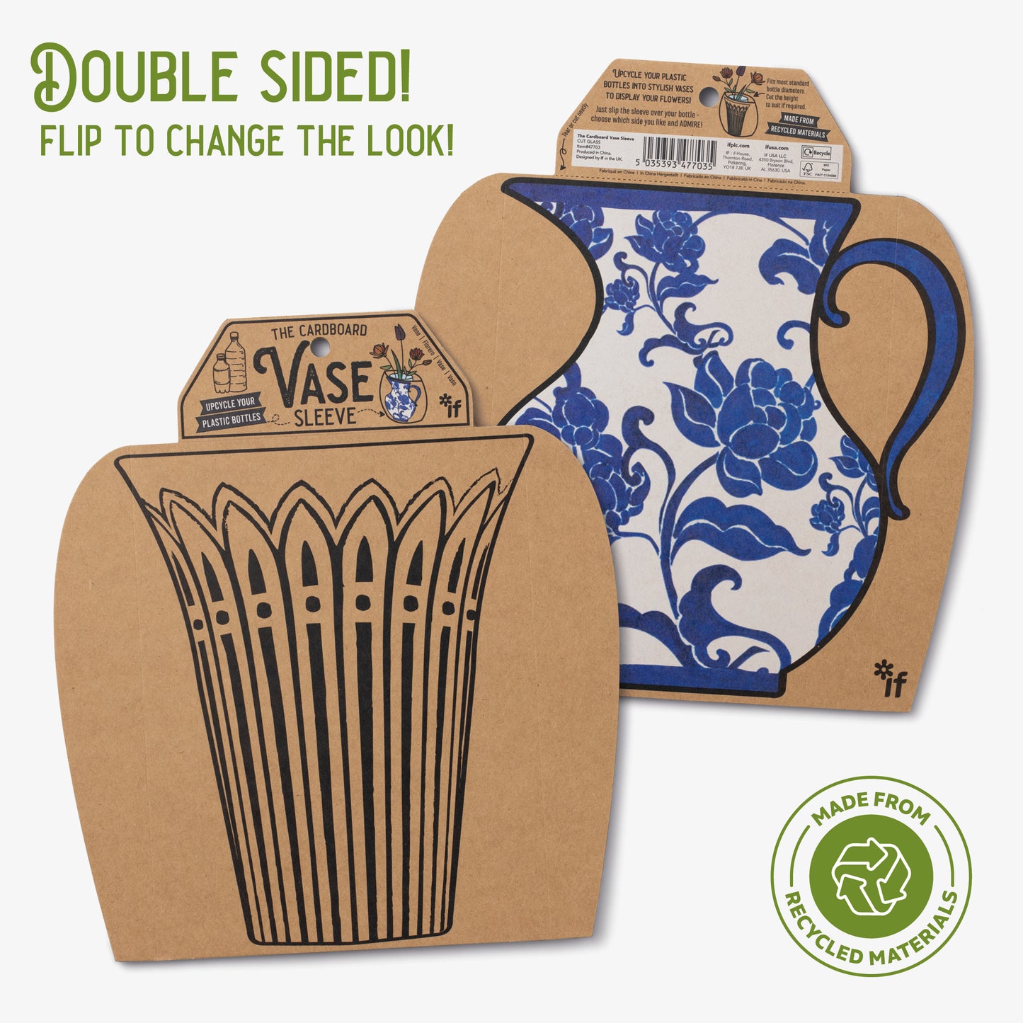 Cardboard vase Sleeve - Cut Glass