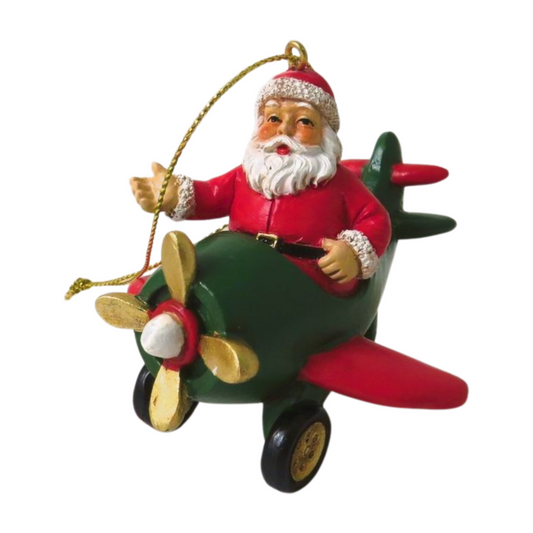 Santa In Plane Christmas Tree Decoration