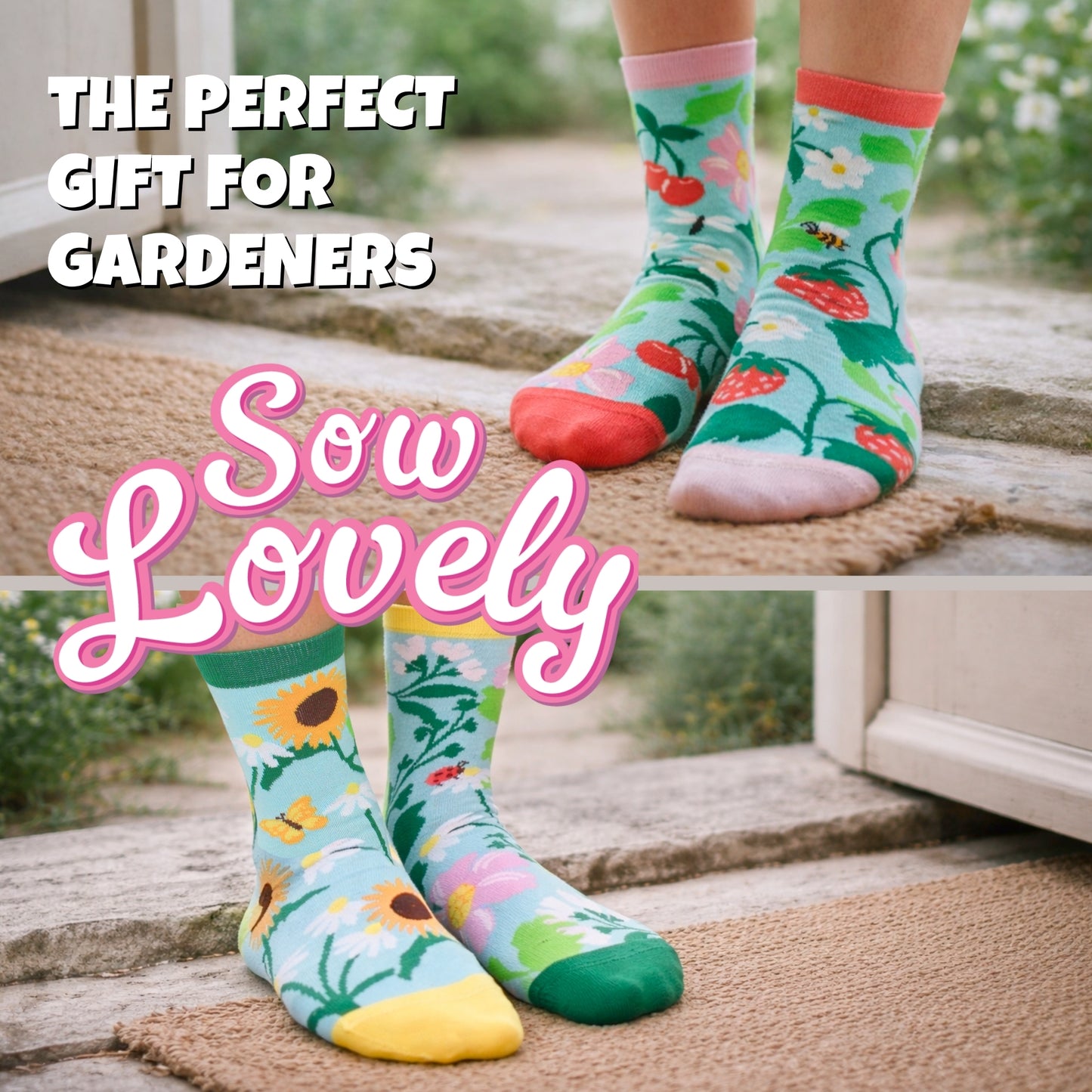 United Oddsocks Sow Lovely Garden Themed Ladies Socks