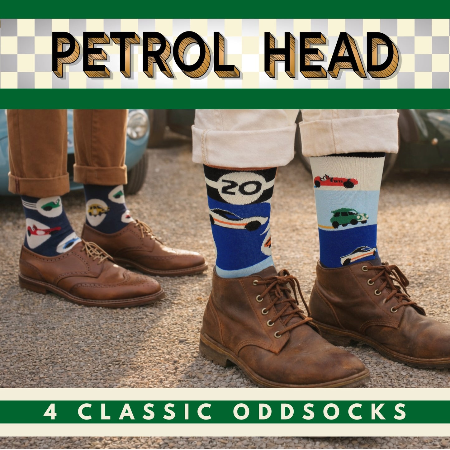 United Oddsocks Classic Petrol Heads - 4 Odd Socks Gift Box