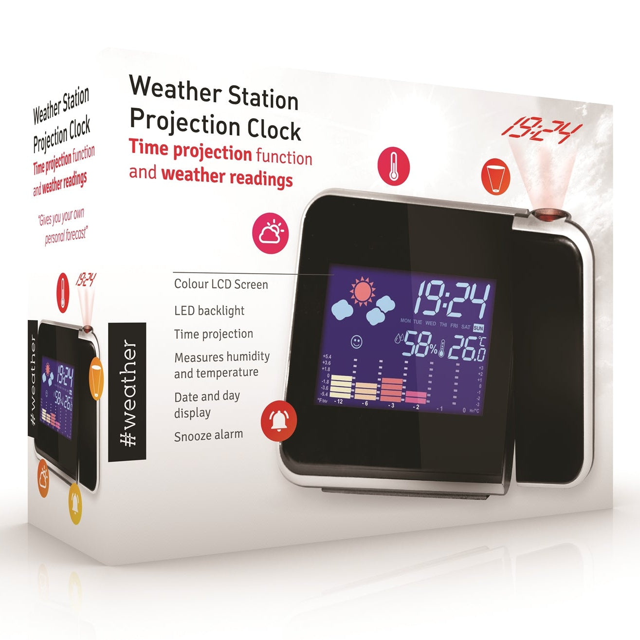 Thermo Weather Station Projection Clock – Tiger Bay Gifts Ltd