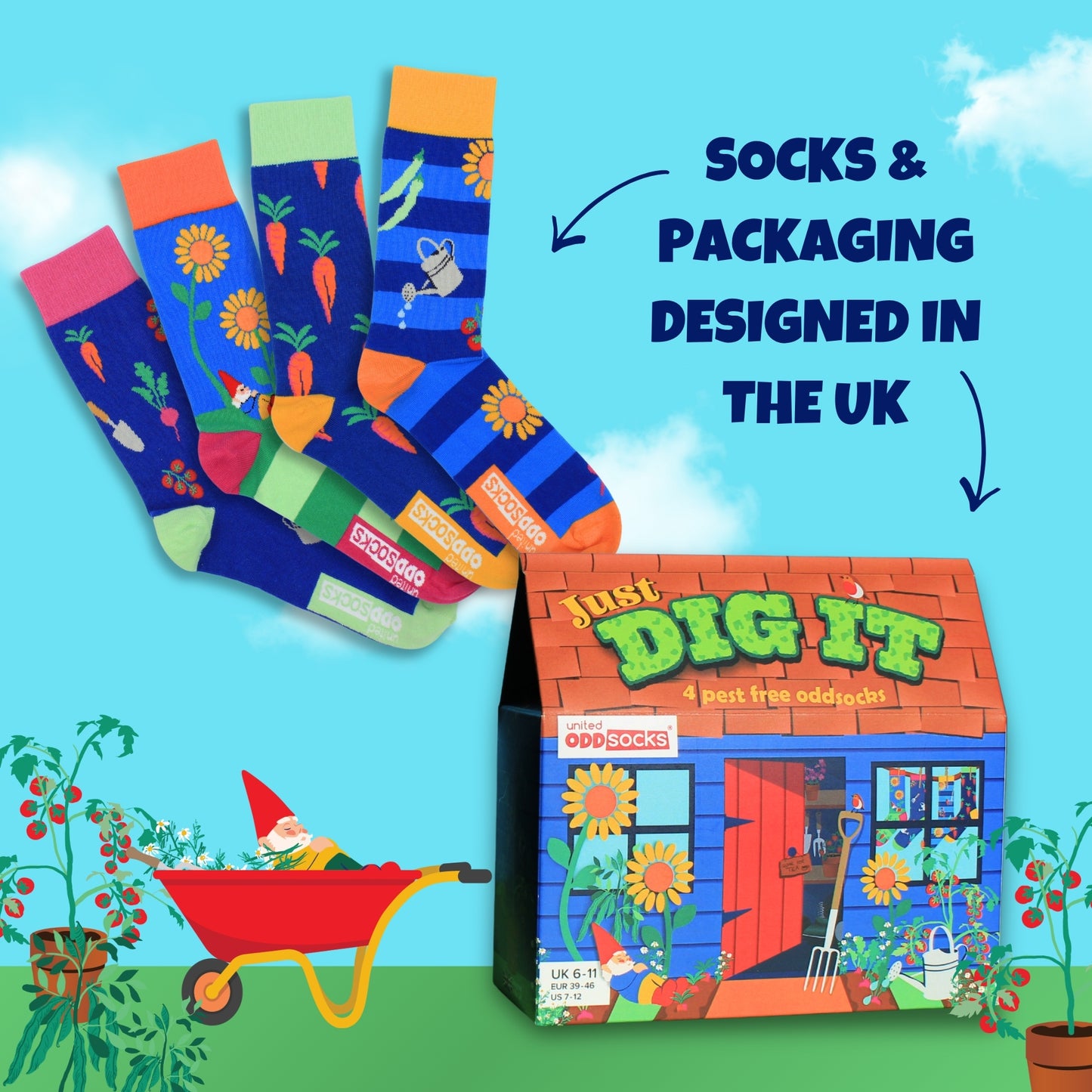 United Oddsocks JUST DIG IT - Men's Socks - UK Sizes 6 - 11