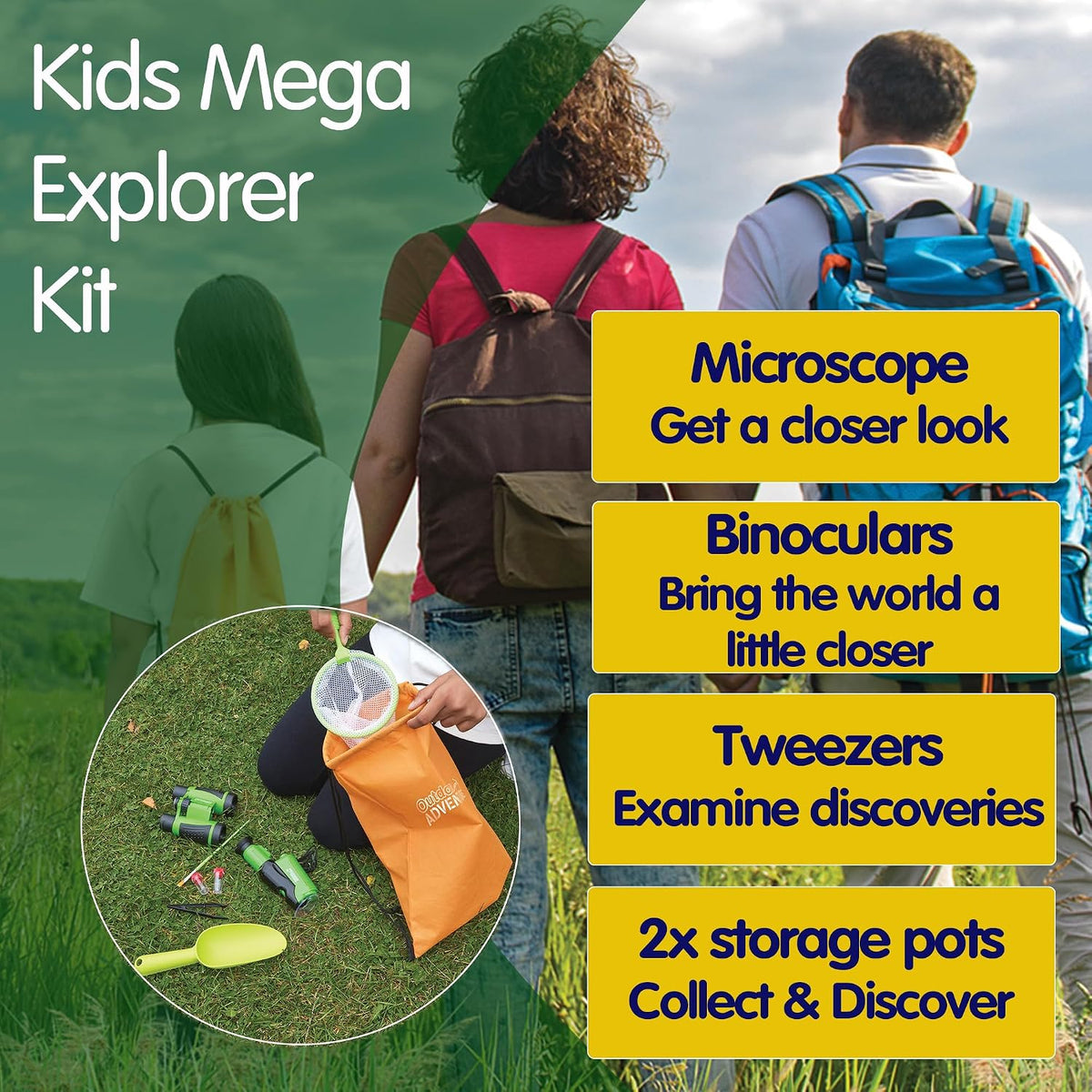 Outdoor Adventure Mega Explorer Kit – 9 Piece Nature Exploration Set