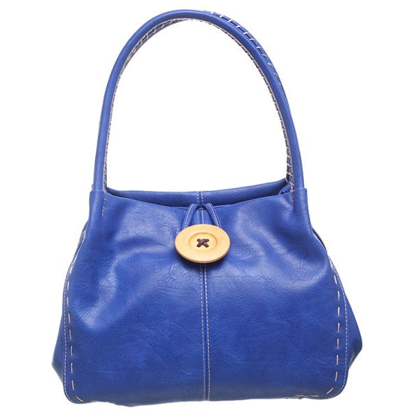 Bessie London Button Bag - Klein Blue