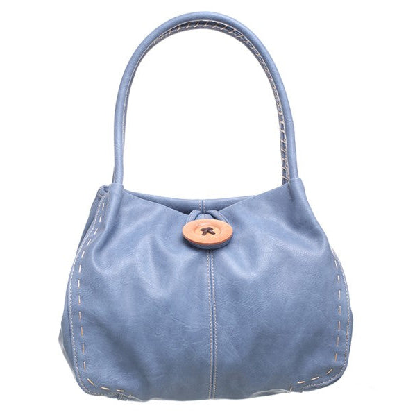 Bessie London Button Bag -Periwinkle