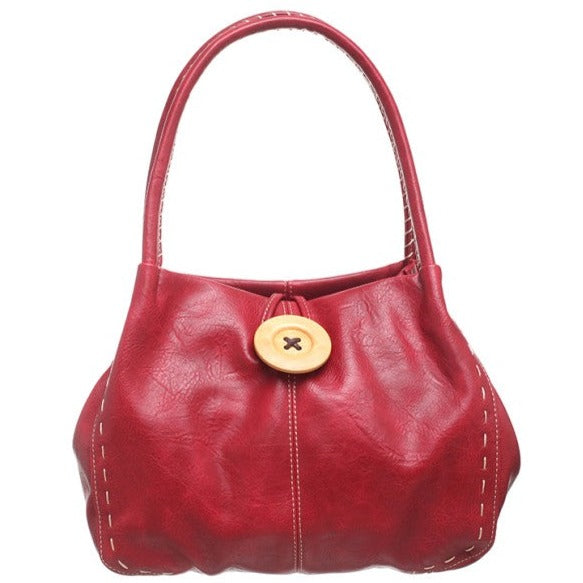 Bessie London Button Bag - Red