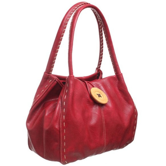 Bessie London Button Bag - Red