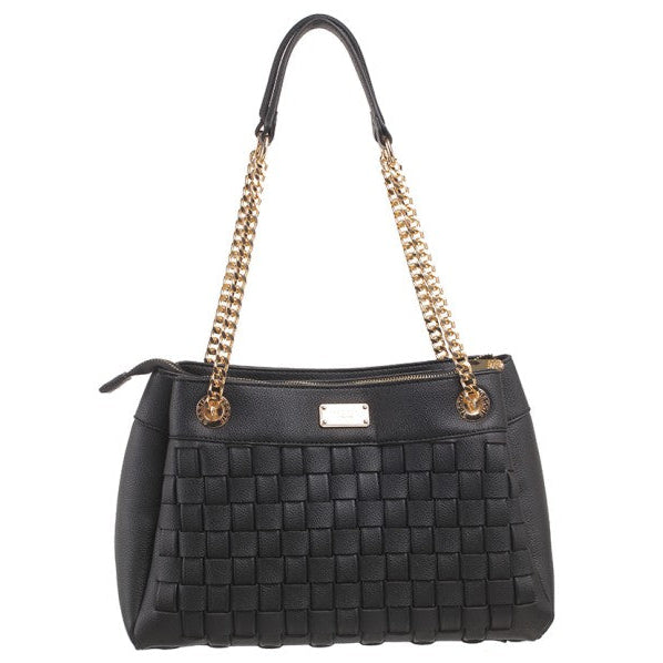 Bessie London Gold Chain Shoulder Handbag in Black